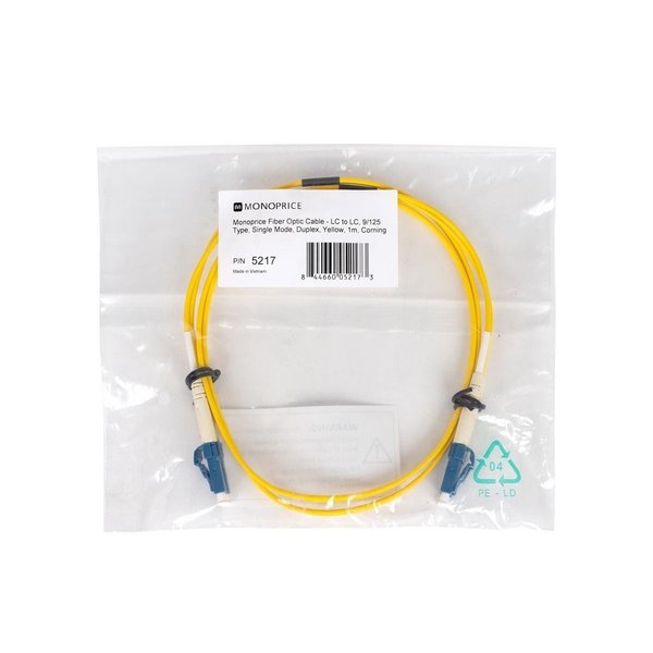 Fiber Optic Patch Cord, LC/LC, 1m, Yellow