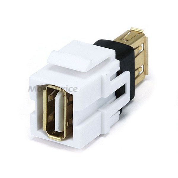 Datacom Jack, USB2.0A(F/F), Flush, Wht