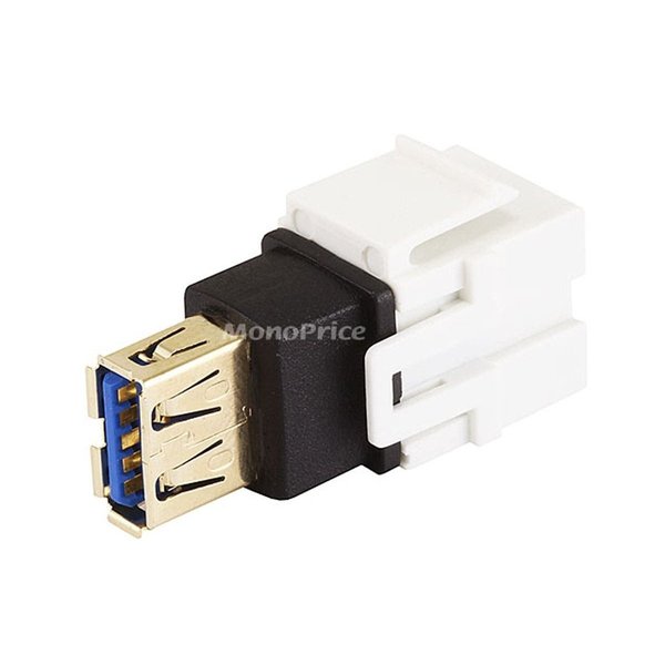 Datacom Jack, USB3.0A(F/F), Flush, Wht