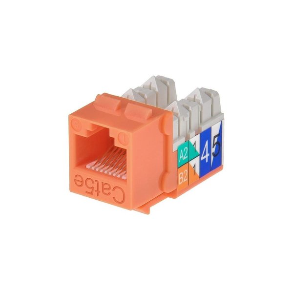 Datacom Jack, Cat5, Punch Down, Orange