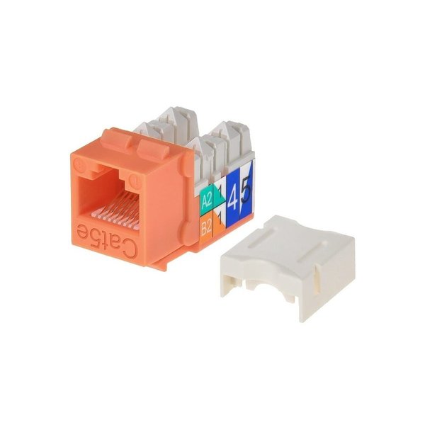 Datacom Jack, Cat5, Punch Down, Orange