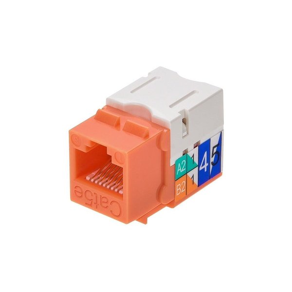 Datacom Jack, Cat5, Punch Down, Orange