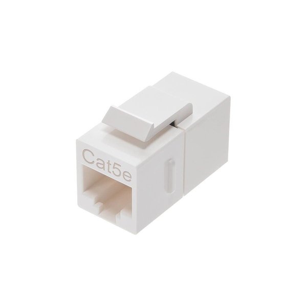 Datacom Jack, Cat5, Inline Coupler, White