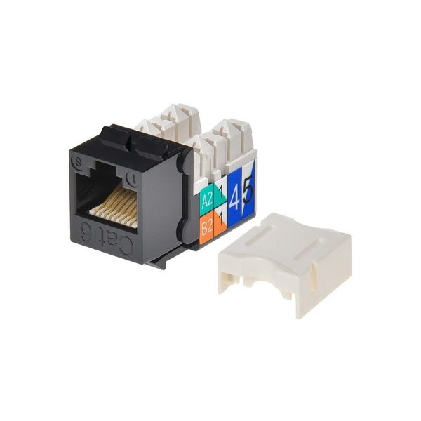 Datacom Jack, Cat6, Punch Down, Black