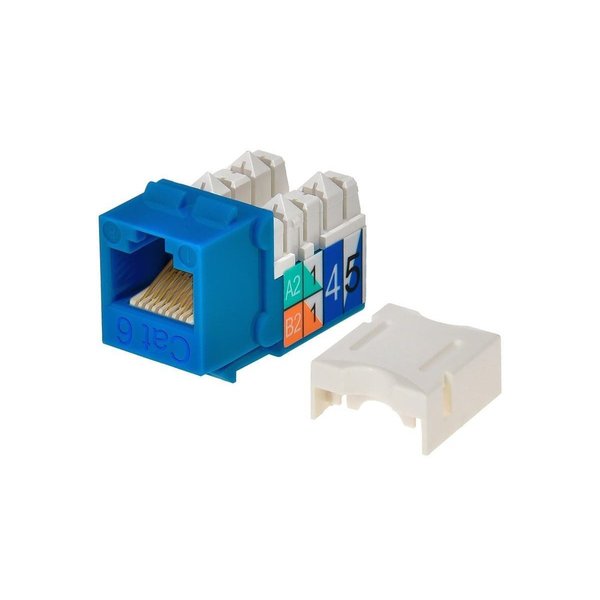 Datacom Jack, Cat6, Punch Down, Blue