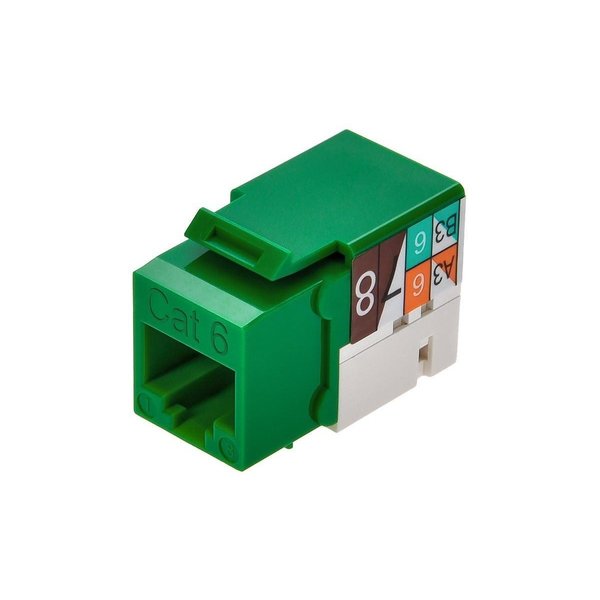 Datacom Jack, Cat6, Punch Down, Green