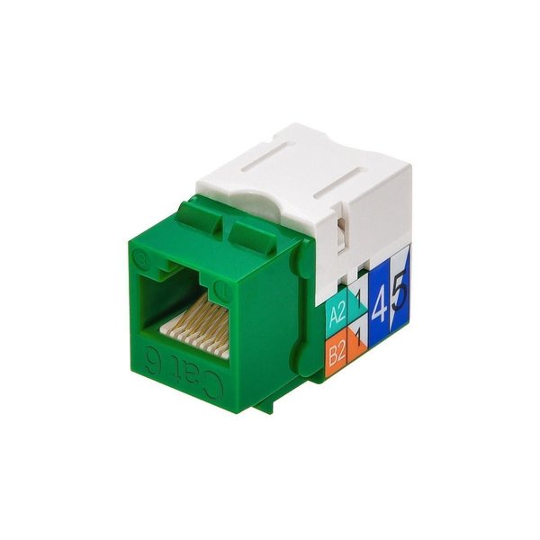 Datacom Jack, Cat6, Punch Down, Green