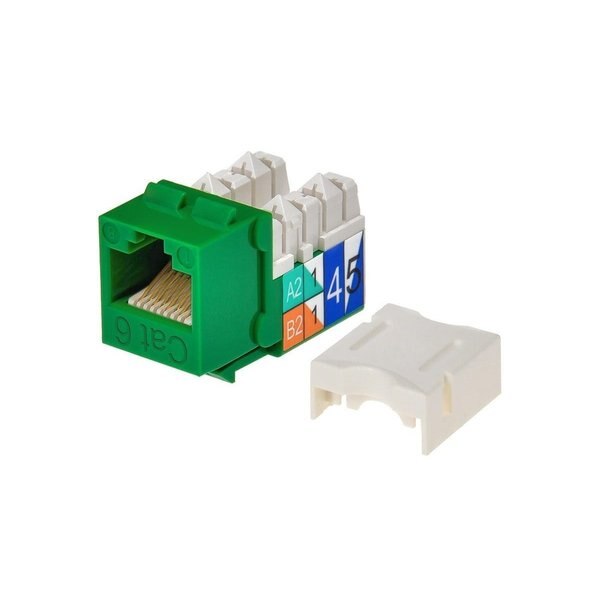 Datacom Jack, Cat6, Punch Down, Green