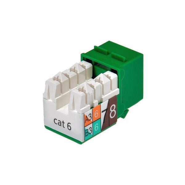 Datacom Jack, Cat6, Punch Down, Green