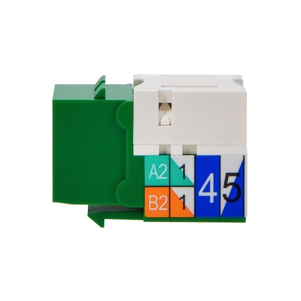 Datacom Jack, Cat6, Punch Down, Green
