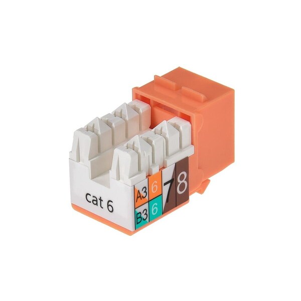 Datacom Jack, Cat6, Punch Down, Orange