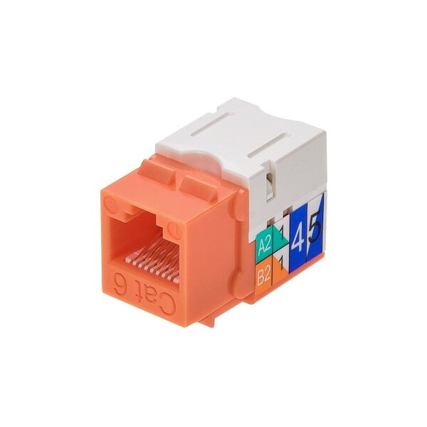 Datacom Jack, Cat6, Punch Down, Orange
