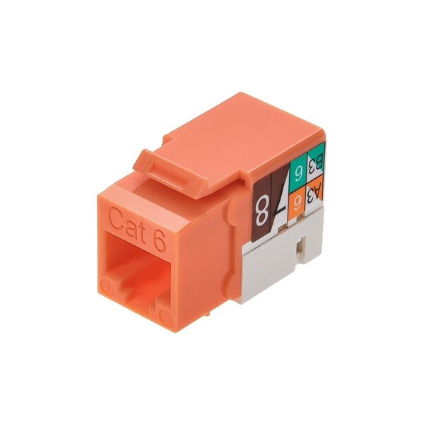 Datacom Jack, Cat6, Punch Down, Orange