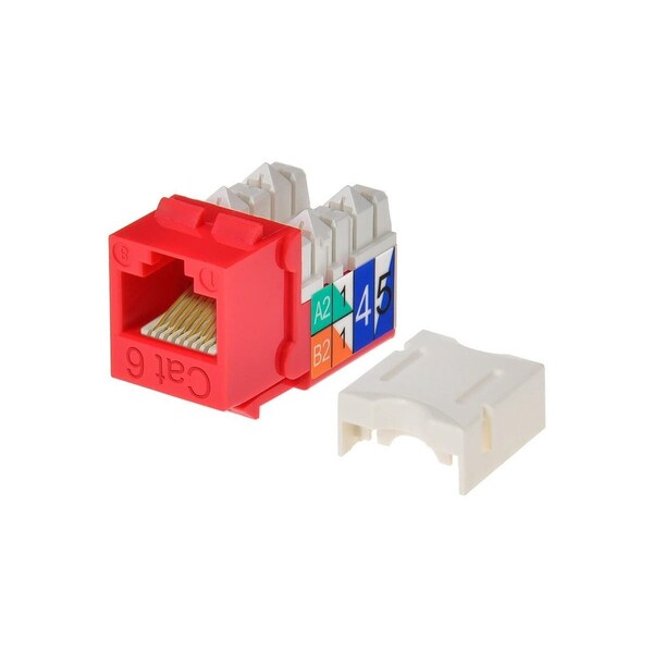 Datacom Jack, Cat6, Punch Down, Red