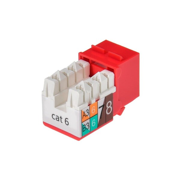 Datacom Jack, Cat6, Punch Down, Red