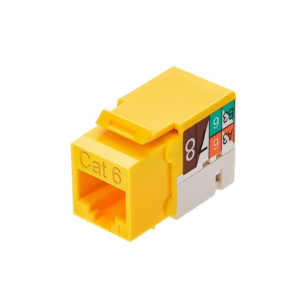 Datacom Jack, Cat6, Punch Down, Yellow