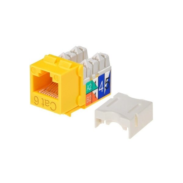 Datacom Jack, Cat6, Punch Down, Yellow