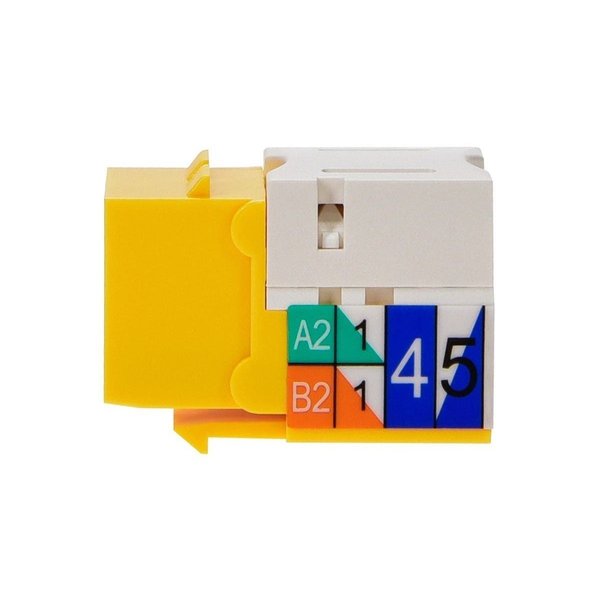 Datacom Jack, Cat6, Punch Down, Yellow