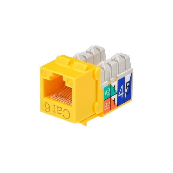 Datacom Jack, Cat6, Punch Down, Yellow