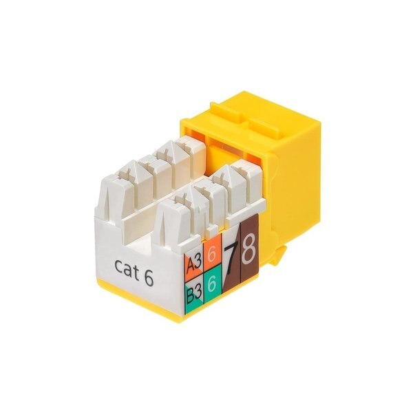 Datacom Jack, Cat6, Punch Down, Yellow
