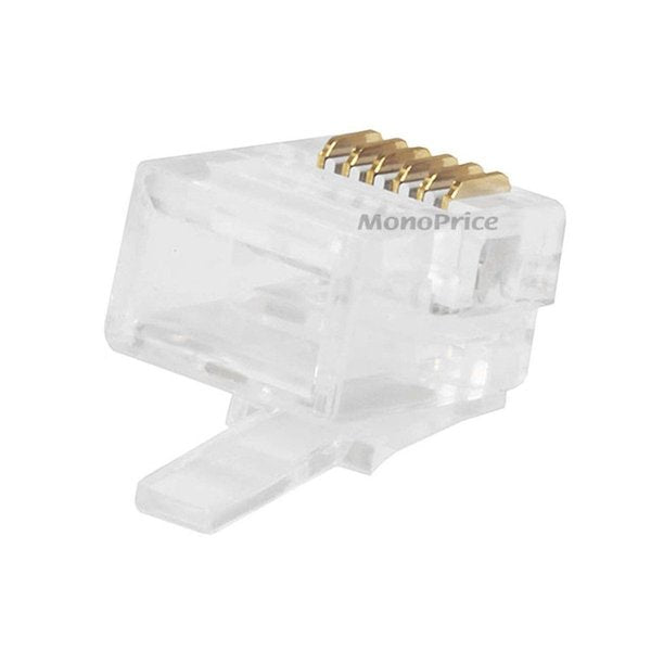 Plug, Mod, RJ12, 6P6C, Flat, Stranded, PK50