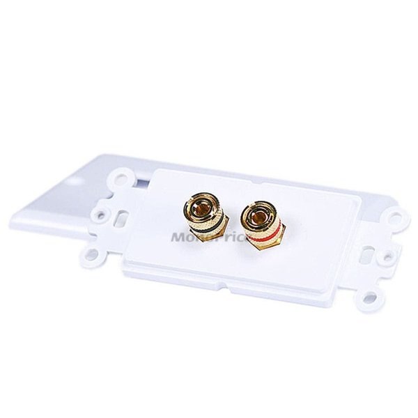 A/V Wallplate, Banana Post, 2pc, 1Spkr, Wht