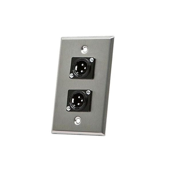 A/V Wallplate, XLR(M), 3Pin, 2Port