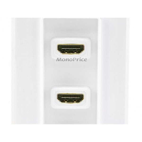 A/V WallPlate, HDMI w/Ext, 2P, White