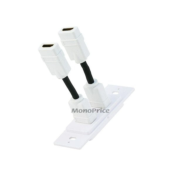 A/V WallPlate, HDMI w/Ext, 2P, White