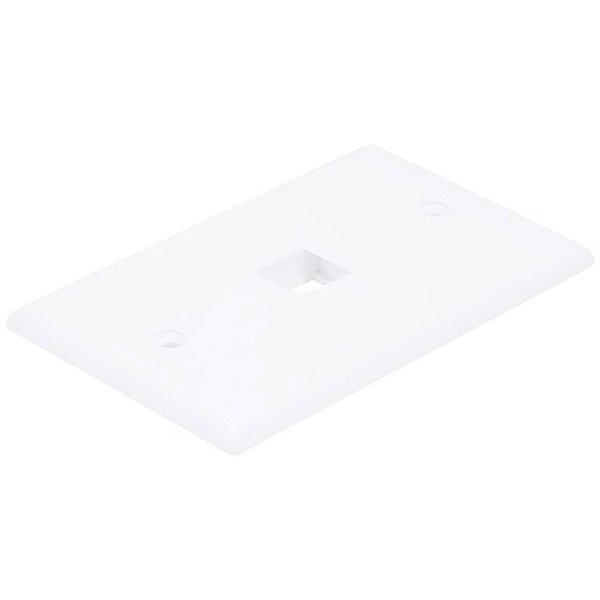 WallPlate, Blank Keystone, 1 Hole, White