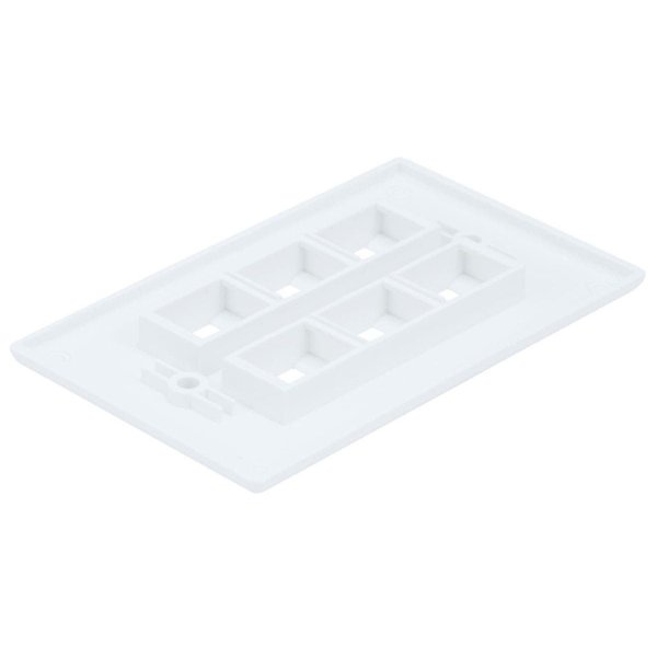 WallPlate, Blank, 6 Hole, White