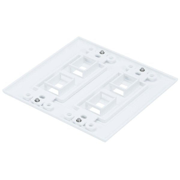 WallPlate, Blank, 4 Hole, 2 Gang, White