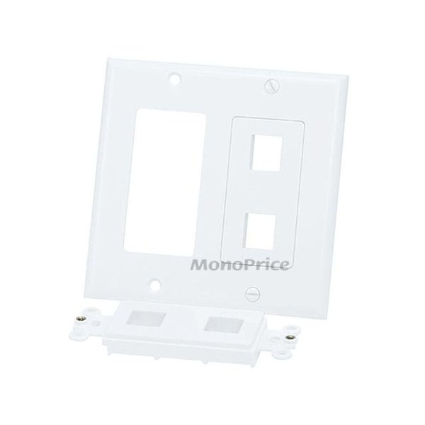 WallPlate, Blank, 4 Hole, 2 Gang, White