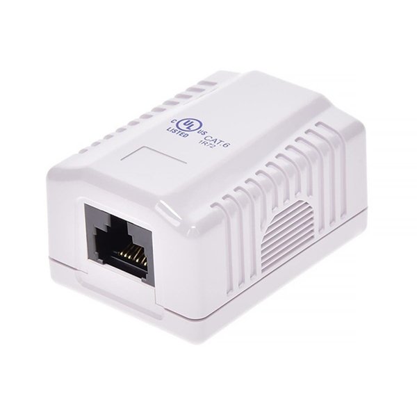 Surface Mount Box, Cat6, 1P, White