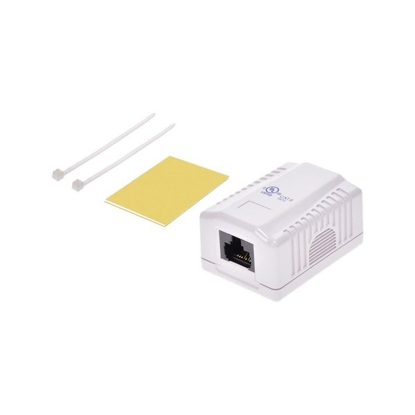 Surface Mount Box, Cat6, 1P, White