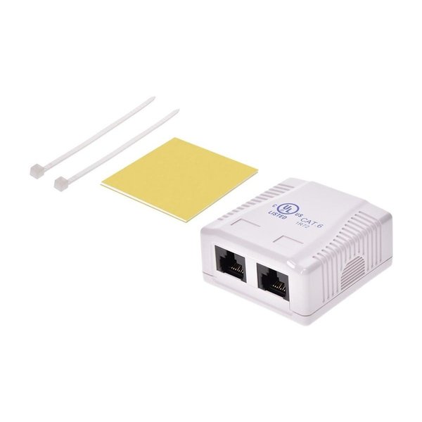 Surface Mount Box, Cat6, 2P, White