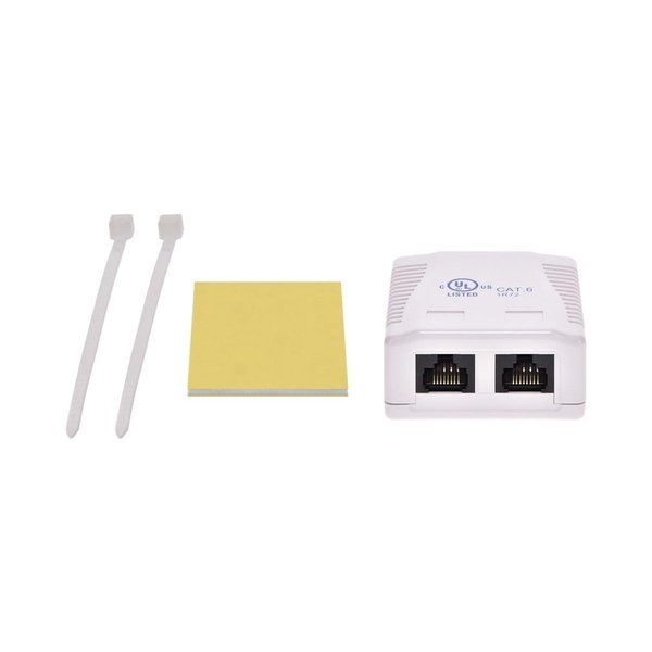 Surface Mount Box, Cat6, 2P, White