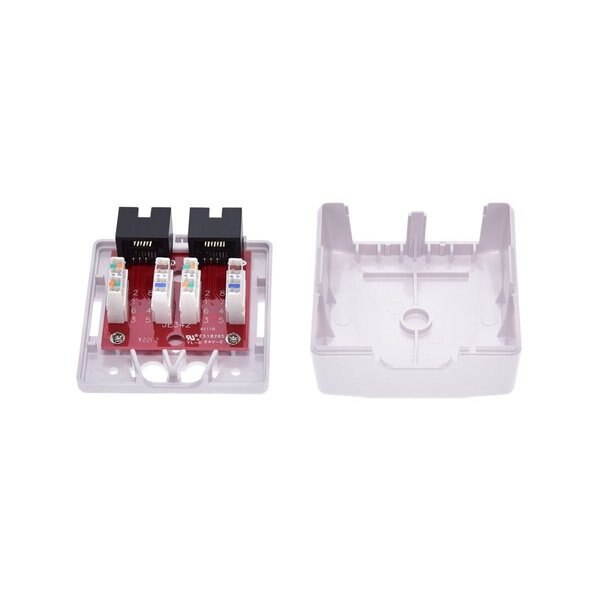 Surface Mount Box, Cat6, 2P, White