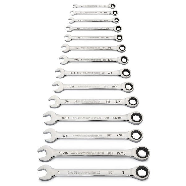 Combination Ratcheting Wrench Set, 14 Pc