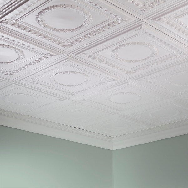 Rosette 2Ftx4Ft Glue Up Ceiling Til, PK 5, 5 PK