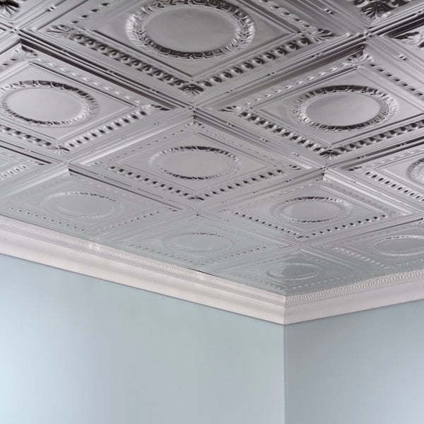 Rosette 2Ftx4Ft Glue Up Ceiling Til, PK 5, 5 PK
