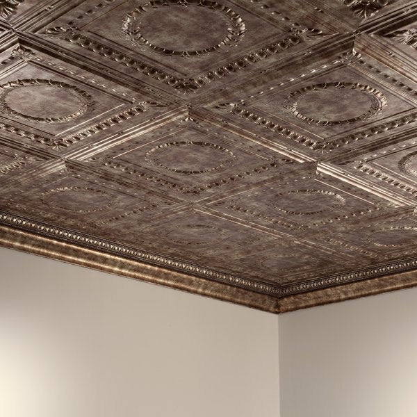 Rosette 2Ftx4Ft Glue Up Ceiling Til, PK 5, 5 PK