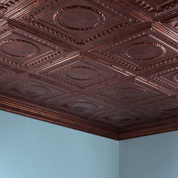 Rosette 2Ftx4Ft Glue Up Ceiling Til, PK 5, 5 PK