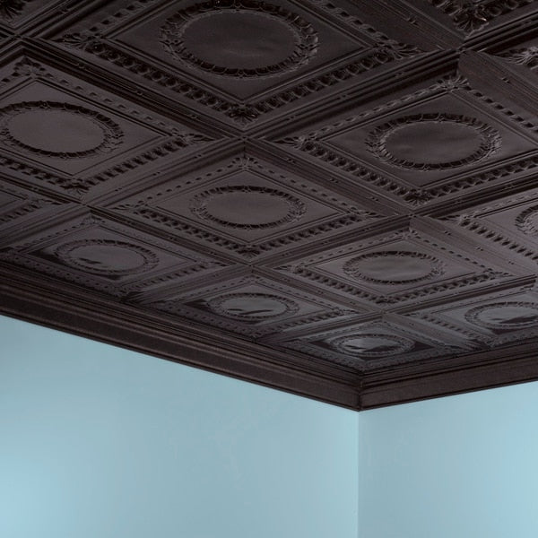 Rosette 2Ftx4Ft Glue Up Ceiling Til, PK 5, 5 PK