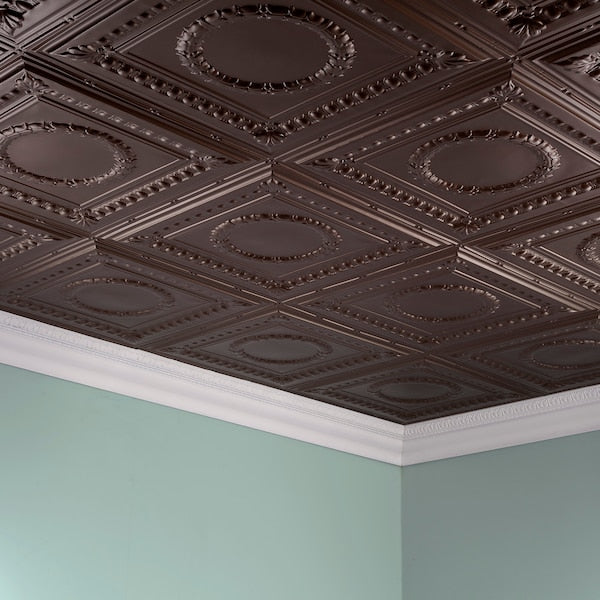 Rosette 2Ftx4Ft Glue Up Ceiling Til, PK 5, 5 PK
