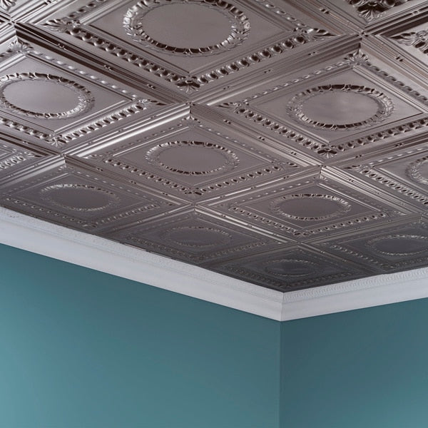 Rosette 2Ftx4Ft Glue Up Ceiling Til, PK 5, 5 PK