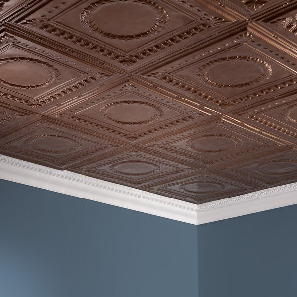 Rosette 2Ftx4Ft Glue Up Ceiling Til, PK 5, 5 PK