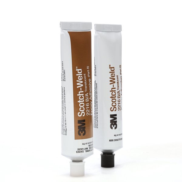 Epoxy Adhesive, 2216 Series, Clear, 1:01 Mix Ratio, 16 hr Functional Cure, Tube