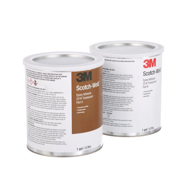 Epoxy Adhesive, 2216 Series, Clear, 1:01 Mix Ratio, 16 hr Functional Cure, Can