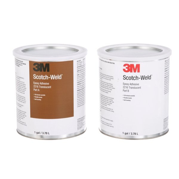 Epoxy Adhesive, 2216 Series, Clear, 1:01 Mix Ratio, 16 hr Functional Cure, Can